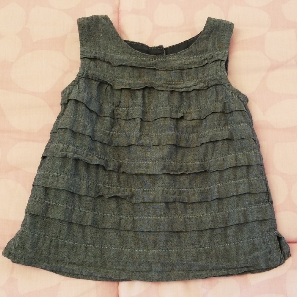 Baby GAP Cotton Denim Tiered Ruffle Tank Top